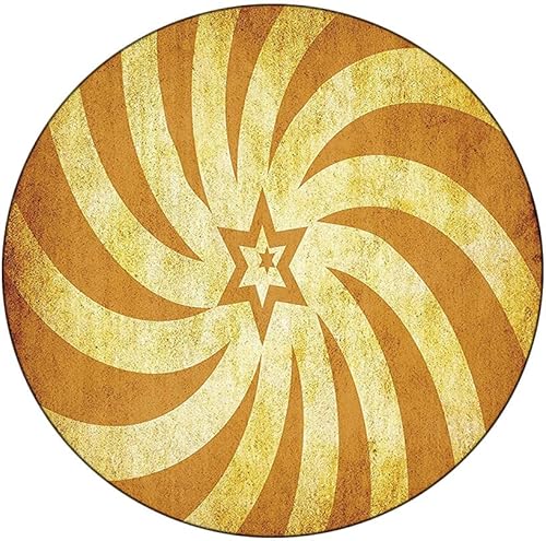 Mantel de cierre de borde redondo, mantel de borde elástico naranja quemado, líneas torcidas en espiral que parecen sol, se adapta a mesas redondas