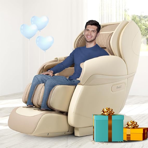 Osaki Pro OS-4D Paragon | Beige | Massage Chair | Multi-Angle L-Track 4D Massage | Zero Gravity | Space Saving | Heating Foot Roller | Voice Recognition | High Intensity Fullbody Airbag