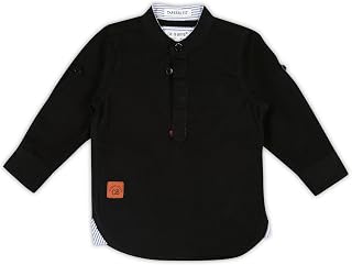 Pooja Baby Kids Stylish Solid Style Cotton Regular Fit Kurta Formal Boys Shirt Casual Wear Buttoned Kurta for Boys Price In India