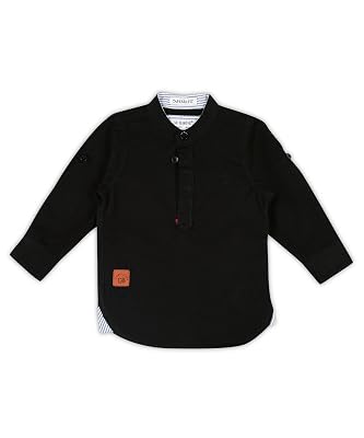 Pooja Baby Kids Stylish Solid Style Cotton Regular Fit Kurta Formal Boys Shirt Casual Wear Buttoned Kurta for Boys (2-3 