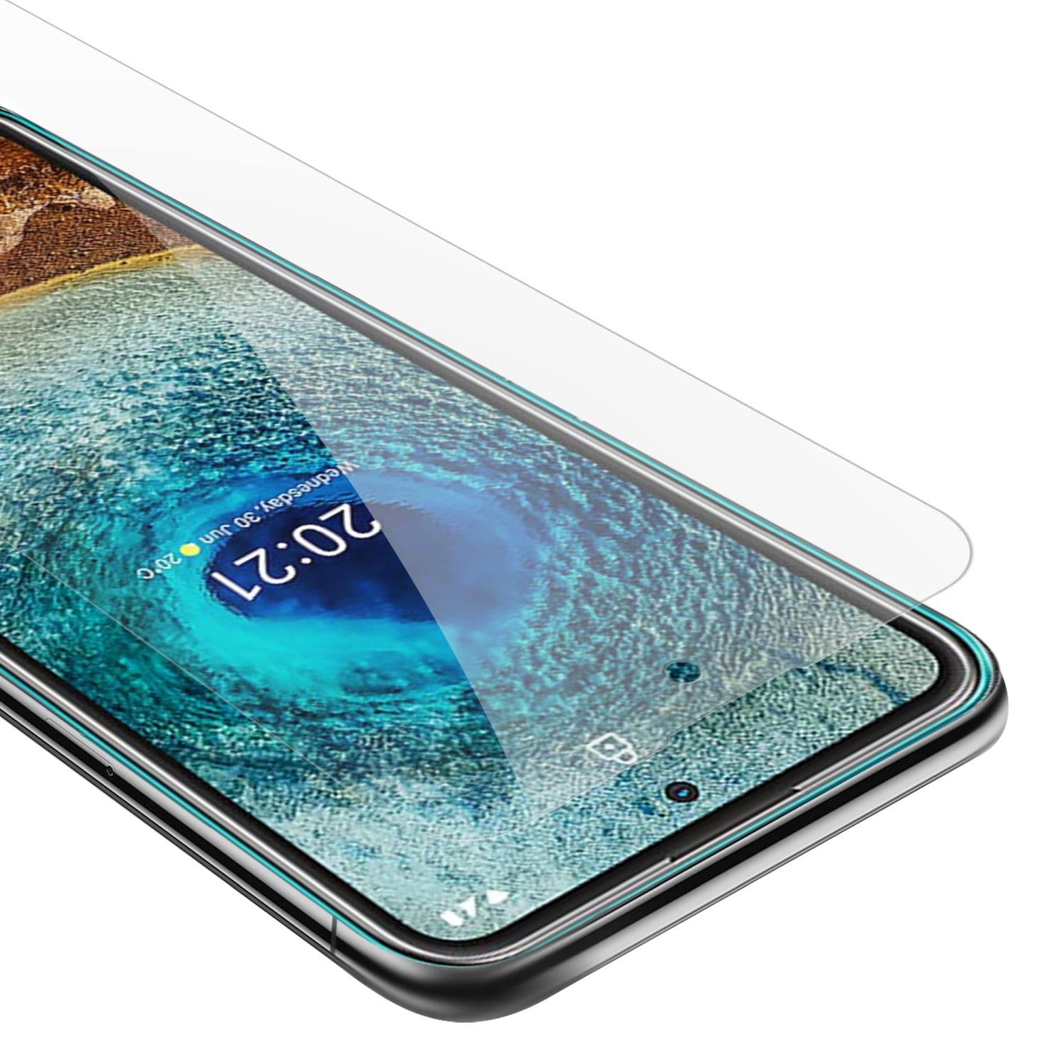 Cadorabo Pellicola Protettiva copertura completa compatibile con Nokia 5 2017 in TRASPARENTE con BIANCO - Vetro di protezione del display (Tempered) con durezza 9H con compatibilità 3D touch