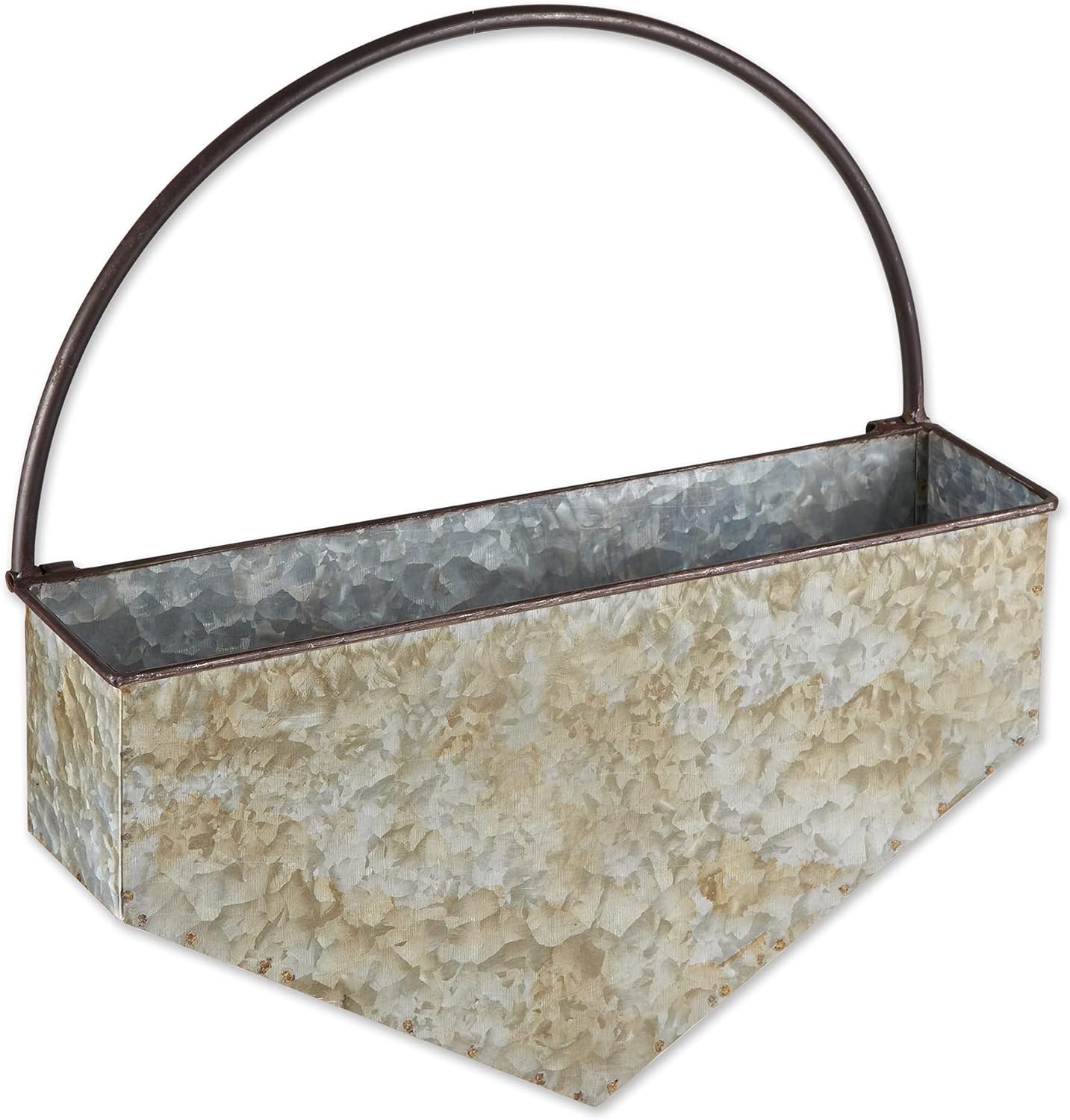 DII Galvanized Planter Collection Wall Hanging, Diamond, 14.5x4x14.5, Iron