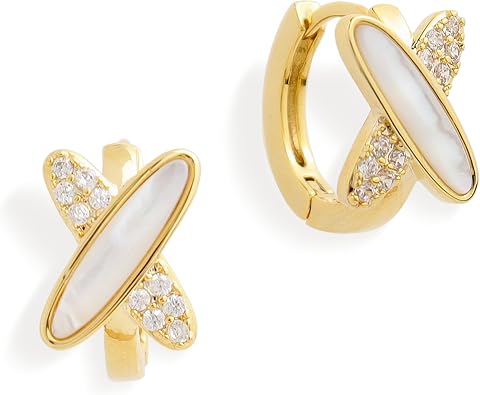 Sonateomber Gold Bow Hoop Earrings for Women, Cute Sparkly Rhinestone Cubic Zirconia Ribbon Huggie Hypoallergenic Pierced Earrings Holiday Prom Fashion Jewelry Gifts