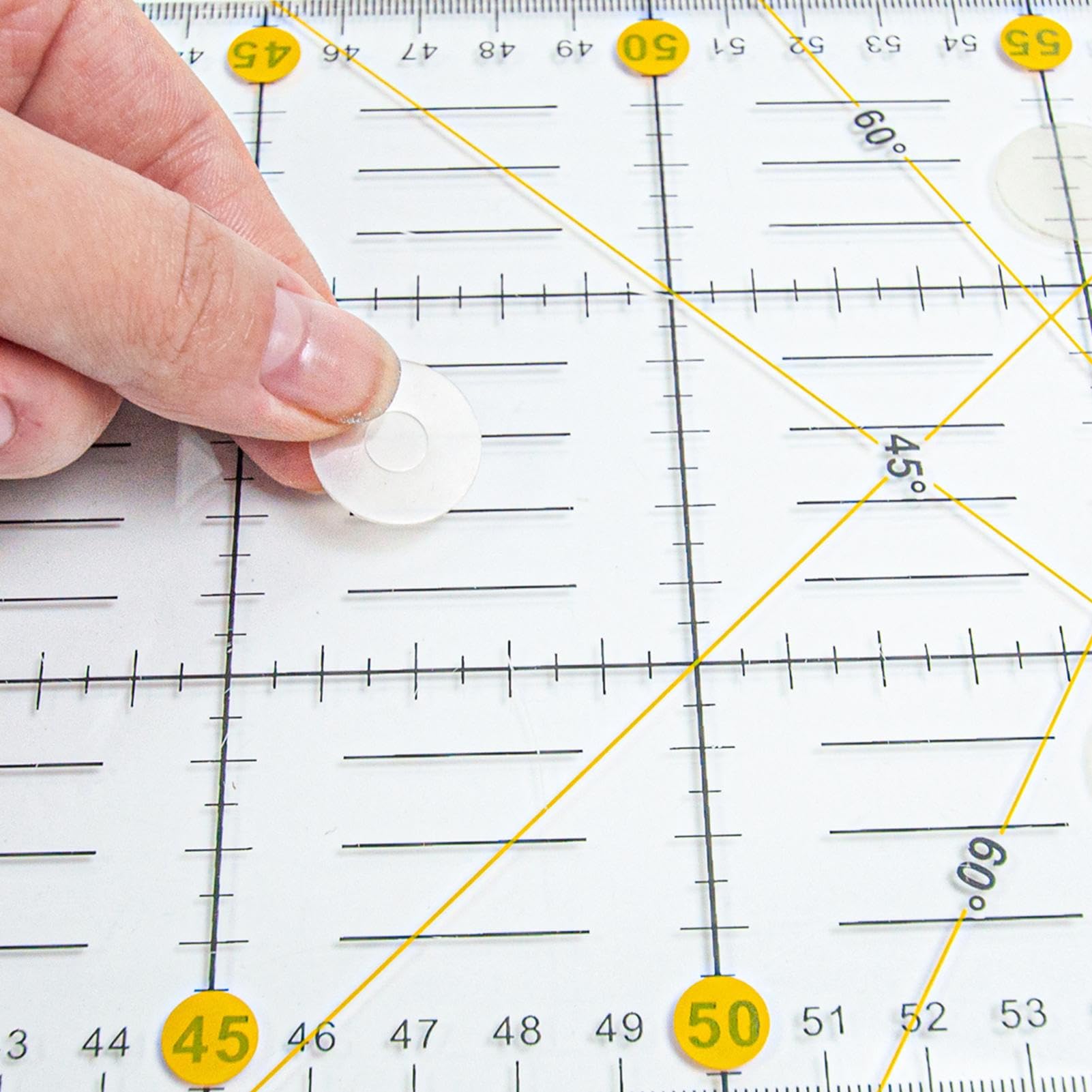 Points de préhension de règle - 20 mm 30 pièces autocollants pour poignée slipliniale | Règles de matelassage transparentes en silicone, anneaux auto-adhésifs, poignées arrière autocollantes pour