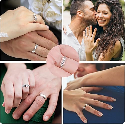 Miniatura 6 de Anpro Ajustadores de tamaño de anillo para anillos sueltos, paquete de 15 unidades, múltiples estilos, protectores espaciadores invisibles