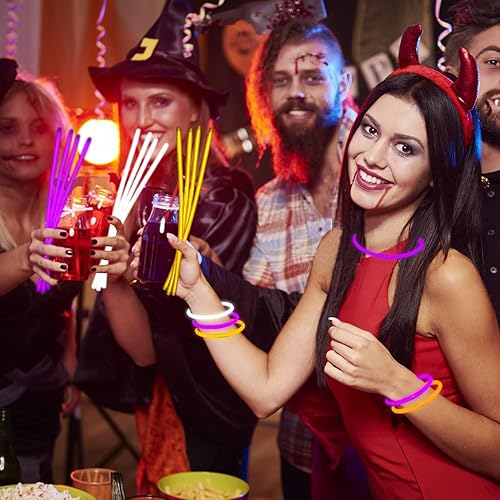 Miniatura 6 de Paquete de 150 unidades de varillas de brillo blancas a granel, pulseras brillantes con conectores, 150 unidades de 8 pulgadas, suministros de