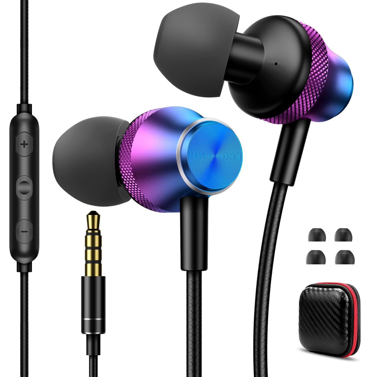 Wired Earbuds With Microphone 3.5mm Jack Earphones for iPhone iPad iPod Chromebook Laptop School,Corded Headphones Noise Cancelling Earbuds for Moto G