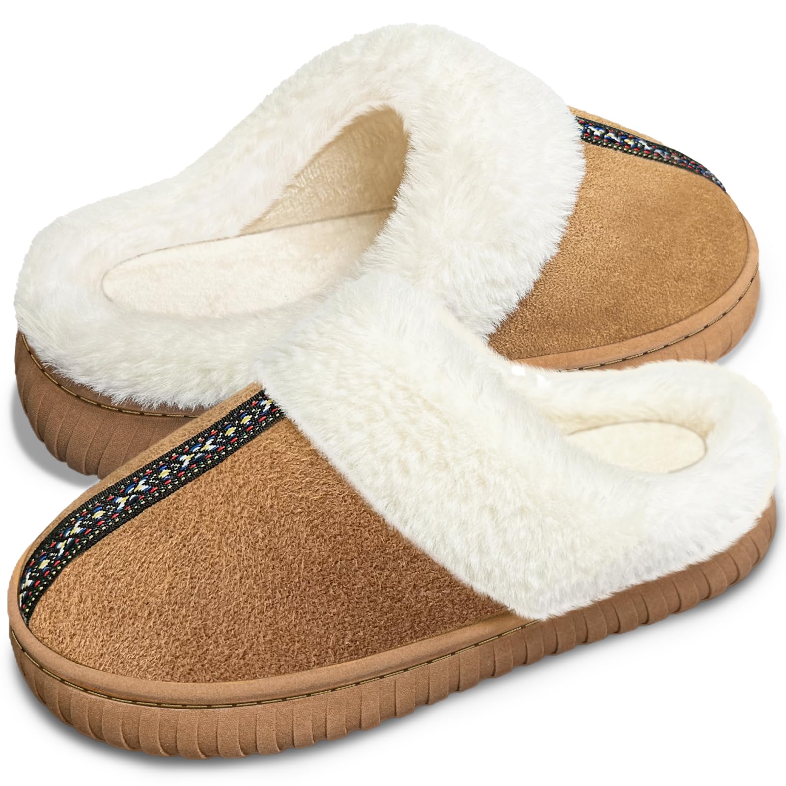 Kuako Pantofole da Donna Invernali Scamosciate Peluche Ciabatte Caldo Comode Scarpe da Casa Antiscivolo Autunno Interno Esterno