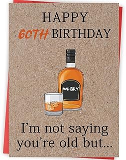 Funny 60th Birthday Cards Gifts for Women Men Her Him, 60 Year old Birthday Decorations for Dad Mom Husband Wife