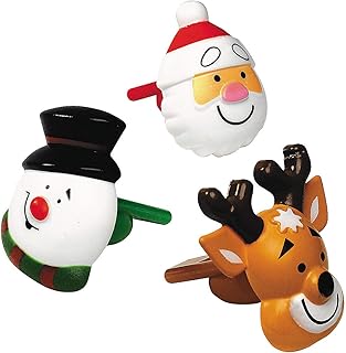 Fun Express Holiday Shaped Whistles (48 Pack) for Christmas Toys and Stocking Stuffers