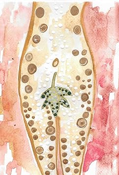 Nude Woman with Fig Leaf, 5x7 Original Painting, Unframed, Title Nude Beauty, Watercolors on Paper, Includes Certificate of Authenticity, Signed Artwork