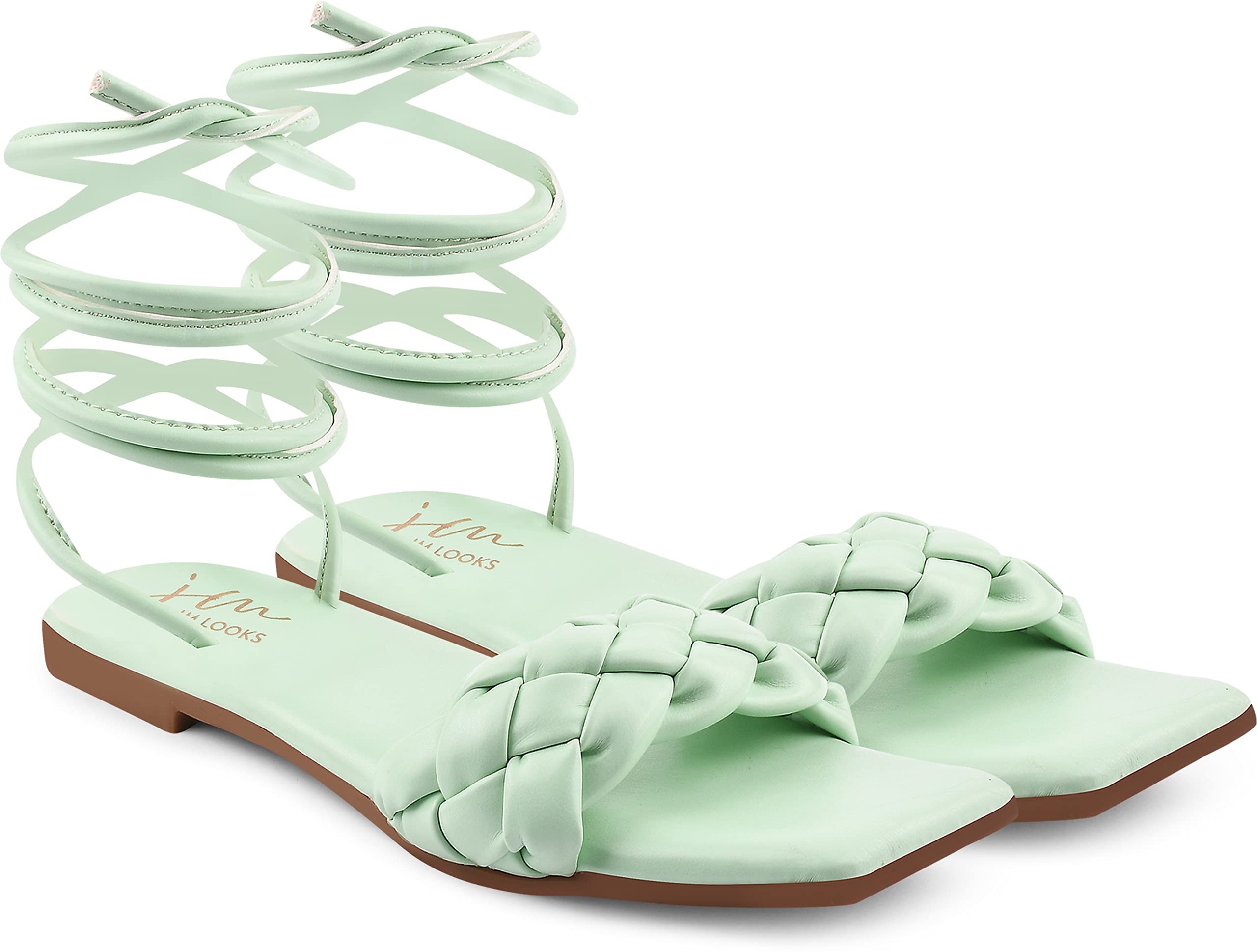 JM LOOKS Open Gladiators Strap Flats For Womens & Girls JMGM-5-Green-EU40-X (B0C4Y51MD9) Amazon Price History, Amazon Price Tracker