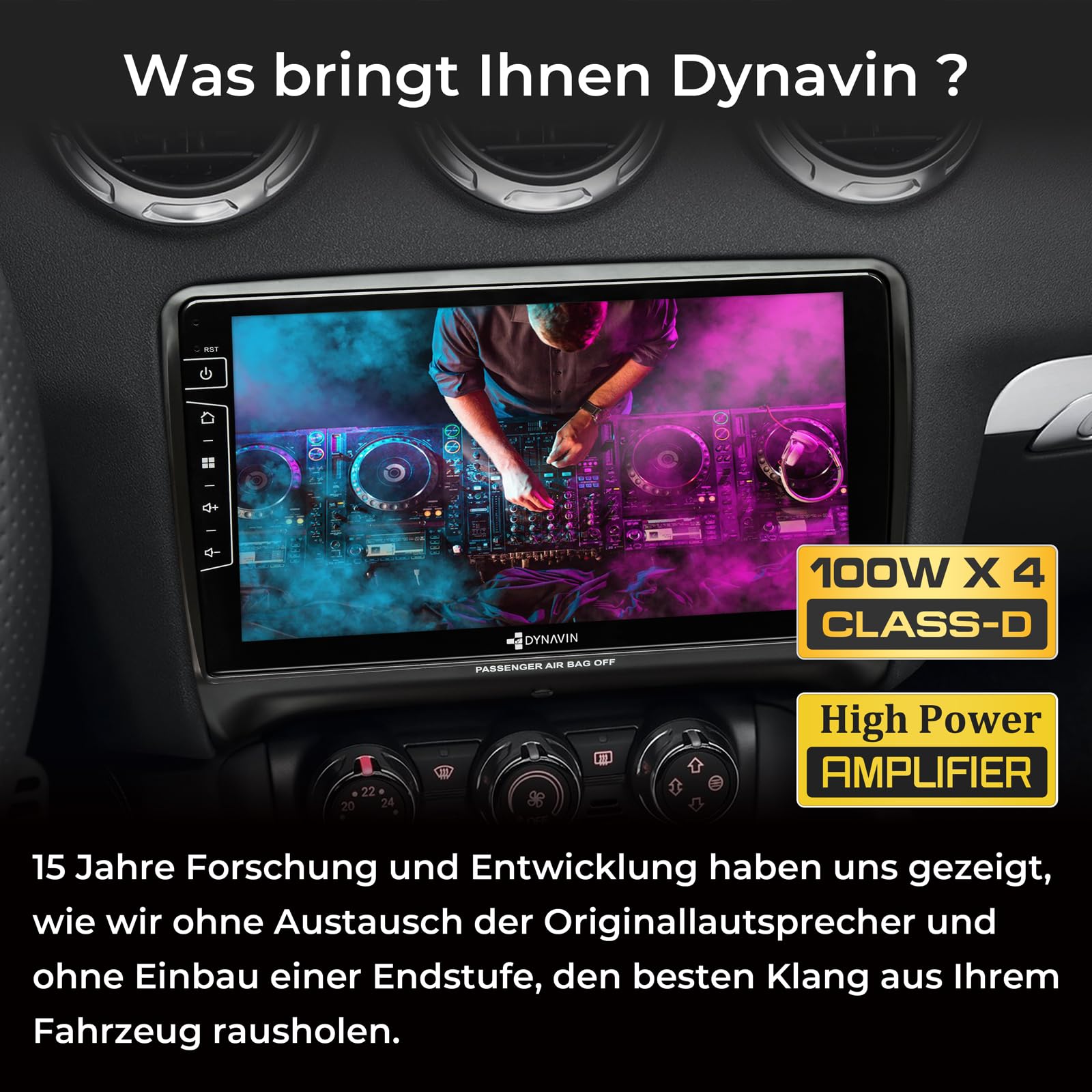 DYNAVIN Android Autoradio Navi für Audi TT 2006-2014, 9 Zoll Radio mit Wireless Carplay und Android Auto | Head-up Display | Inkl. DAB+: D9-TT Premium Flex