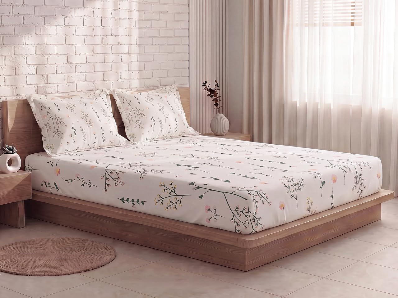 SleepyCat Cotton Bedsheet Set - Queen Size -31 SleepyCat Cotton Bedsheet Set - Queen Size -31