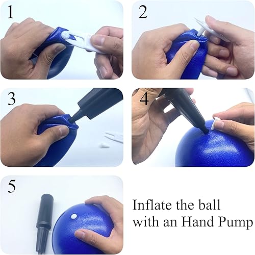 Miniatura 2 de Pelotas de ejercicio con bomba de mano, mini pelota de entrenamiento de yoga y pilates de 8 pulgadas