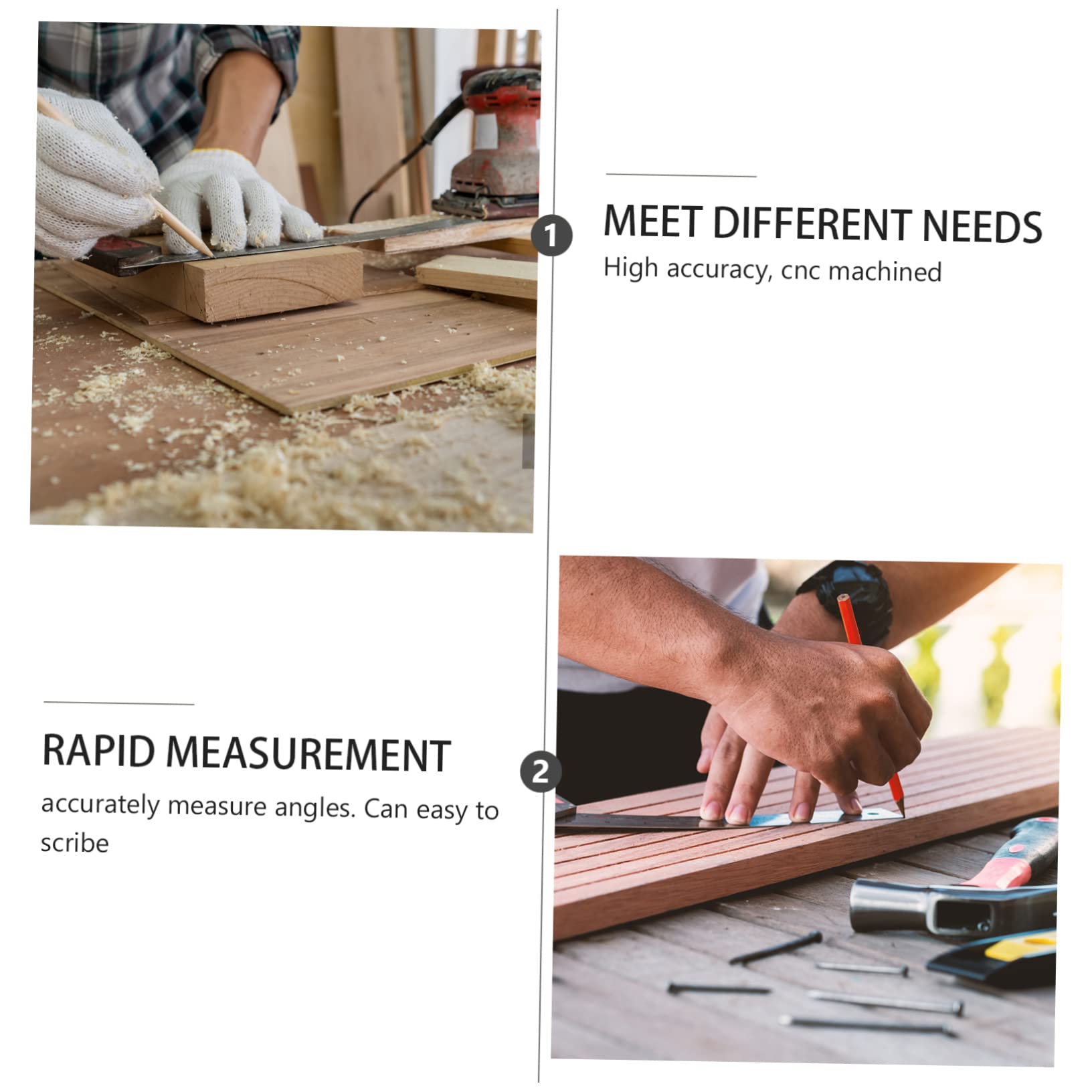 Holibanna Diy Woodworking Tool Set Right Angle Ruler Clamps Center Line Gauge for Plate Grooving Assembly Work