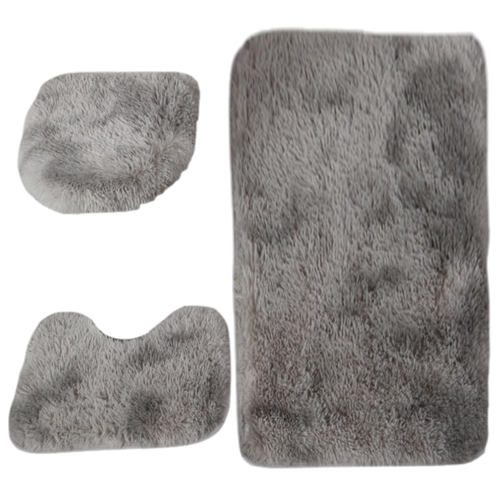 Ensemble tapis salle bain moelleux pour éviter le sol froid et les glissades WC
