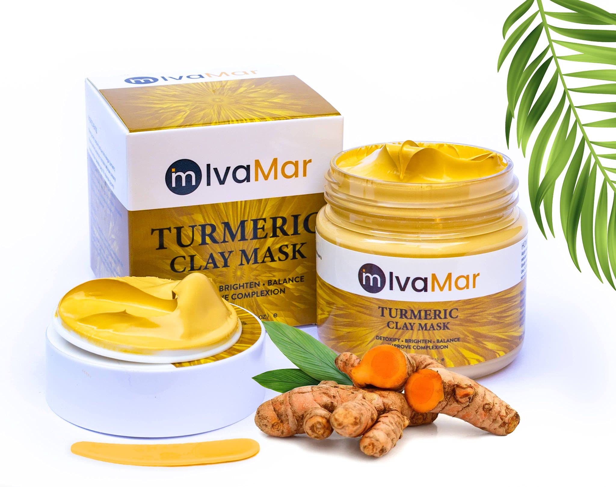 Turmeric Face Clay Mask Vitamin A&E Detox Brightening Treat Acne Antioxidant 120g