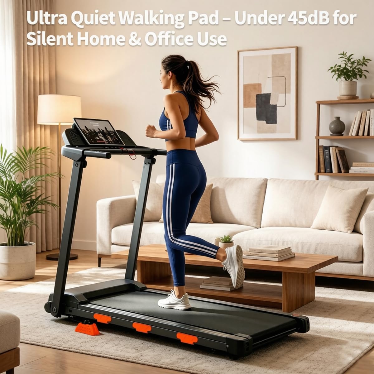 M&Catree Tapis Roulant Pieghevole per Casa, Tapis Roulant Elettrico da Scrivania con Inclinazione 15%, 12km/h, Display LED, Motore Silenzioso 3.0HP, Portata 159 kg