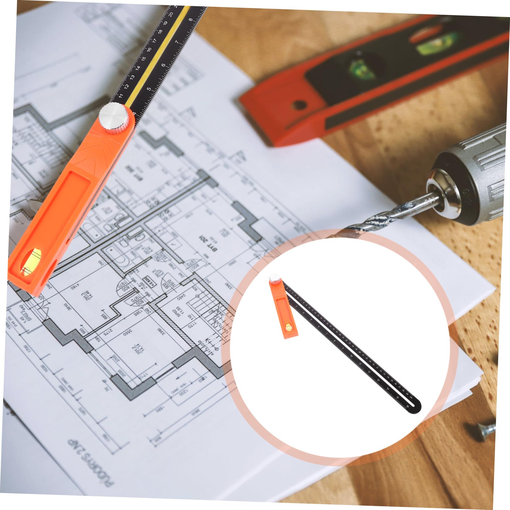 Gadpiparty 2pezzi Righello Angolare T-shape Per Del Strumento Misurazione Multi- Scale Doppie Architetti e Ingegneri