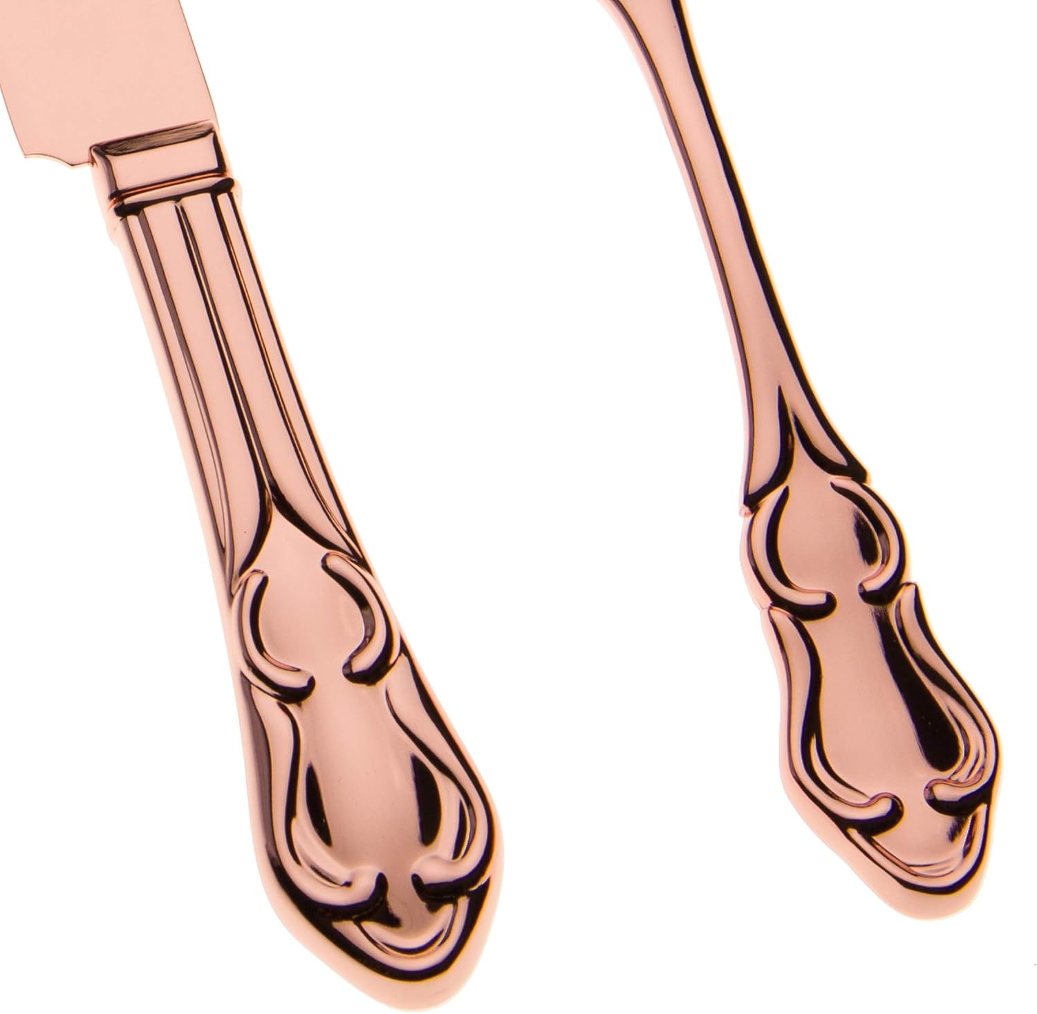 Ella Celebration Cake Knife & Server Set, Rose Gold Cake Cutting Sets for Wedding, Anniversary, Vintage Filigree Party Supplies Decor (Rose Gold)