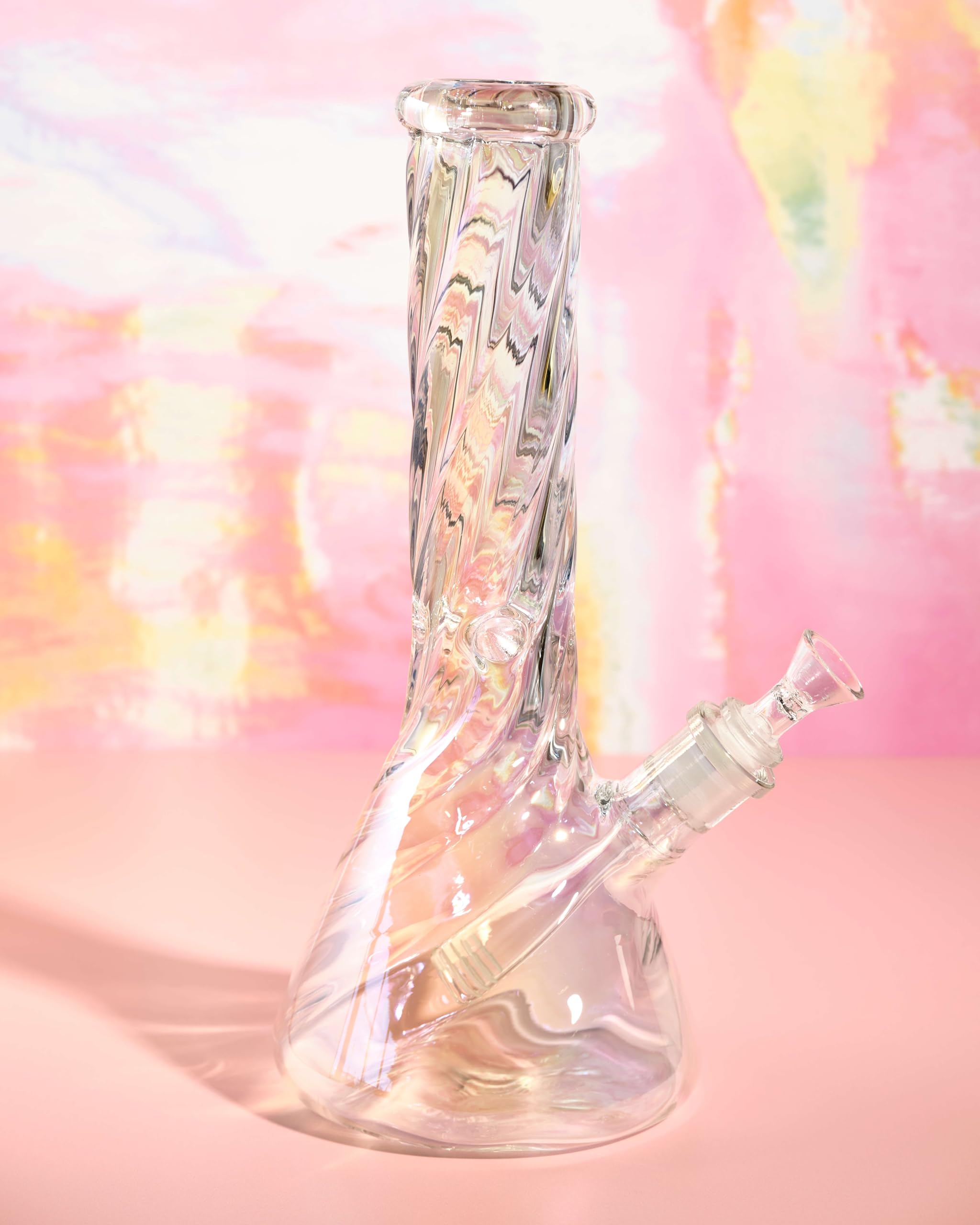 Glass Bong with percolate, Iridescent Bong with 14.5mm Bong Bowl Height 30.5cm Weight 750g Glass Pipe for Smoking Bongs, Gift for her (Large)