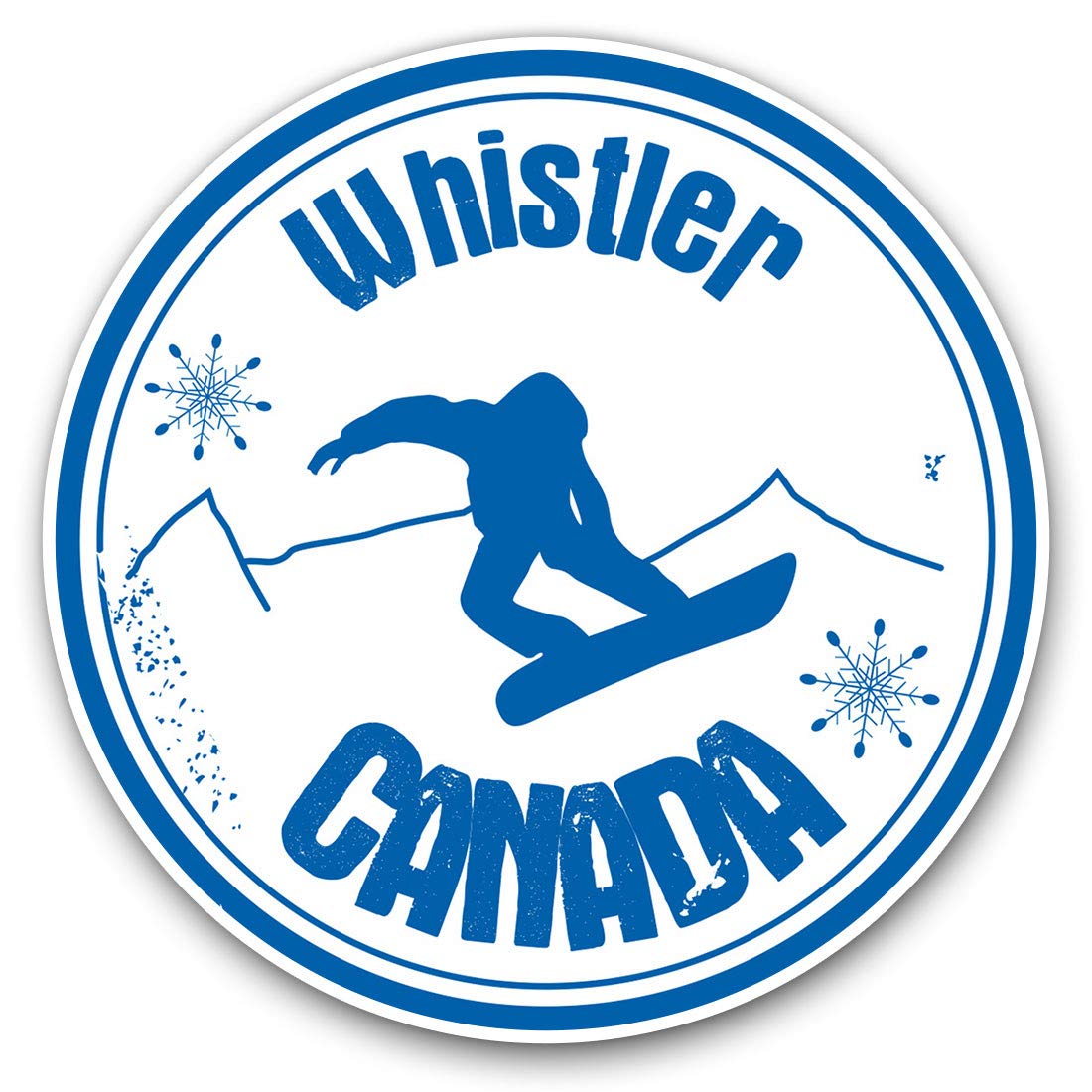 Destination Vinyl Ltd Whistler Canada Snowboard Ski 4711 Vinyl Stickers (Set Of 2) 7.5Cm - Whistler Canada Snowboard Ski #4711