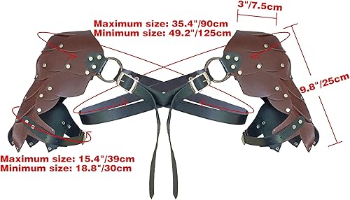 Miniatura 6 de KUOIN Hombreras de arnés ajustable de la vendimia de la vendimia de la armadura del hombro