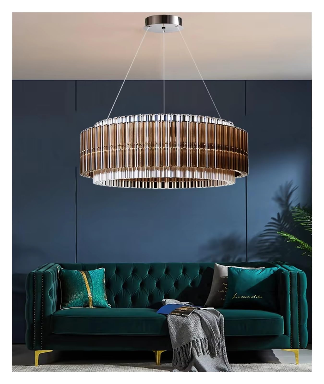 SXECAEPS Clear Glass Chandelier Lighting Home Appliance Decoration Living Room Light Fixture