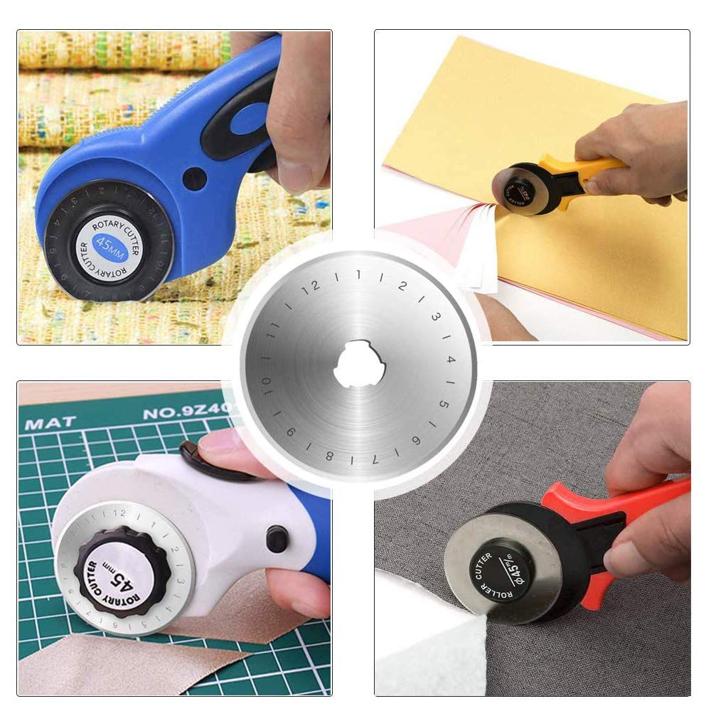 10 Lame Da Taglierina Rotante 45mm - Ricambio Per Cutter Tessuti E Carta - Foto 11