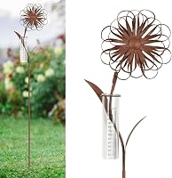JUJOYBD 110 cm-es esőmérő kerti dekoráció, fagyálló üveg esőmérő rúddal 1
