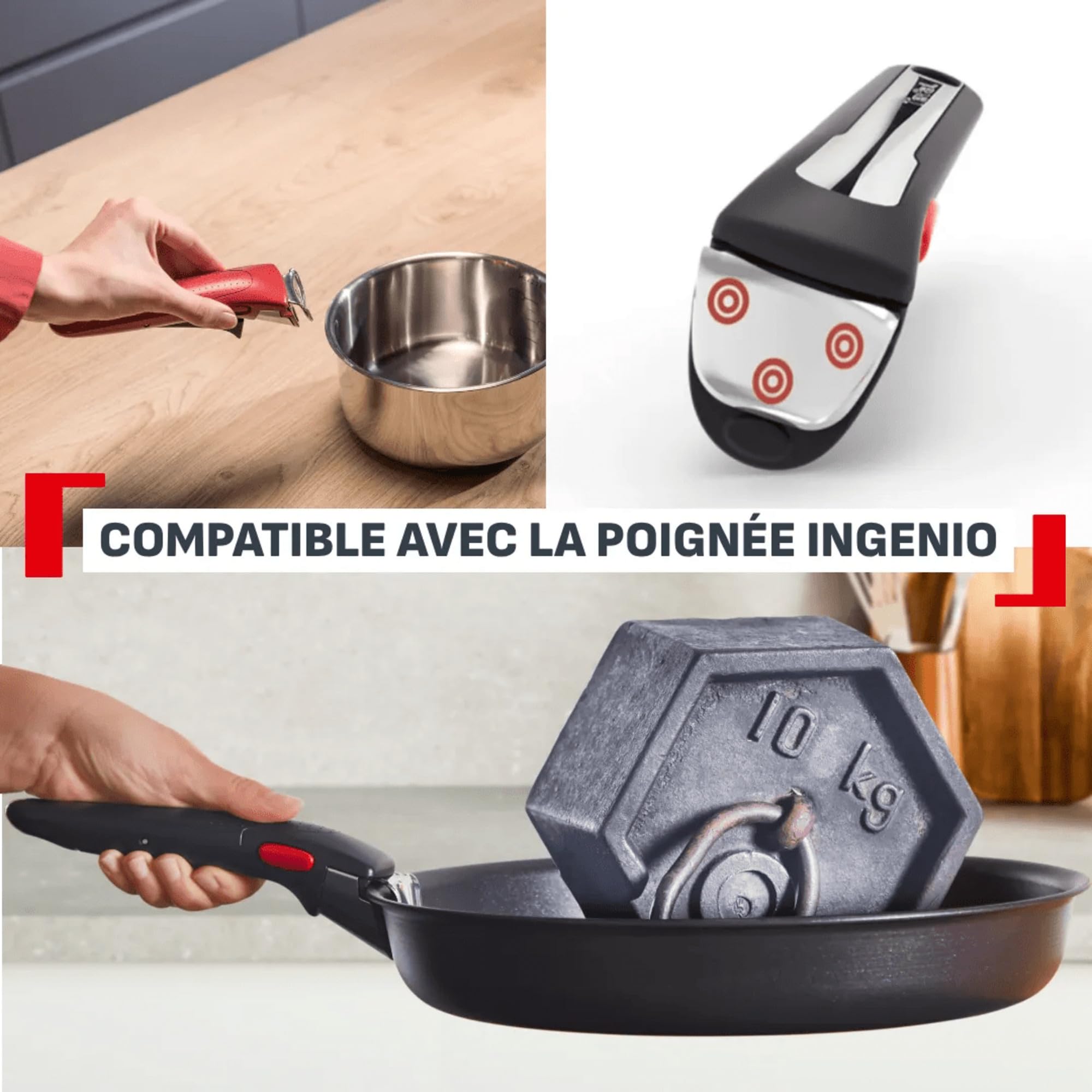 Ingenio Explore, Batterie de cuisine 10 pièces, Empilable, Revêtement antiadhésif