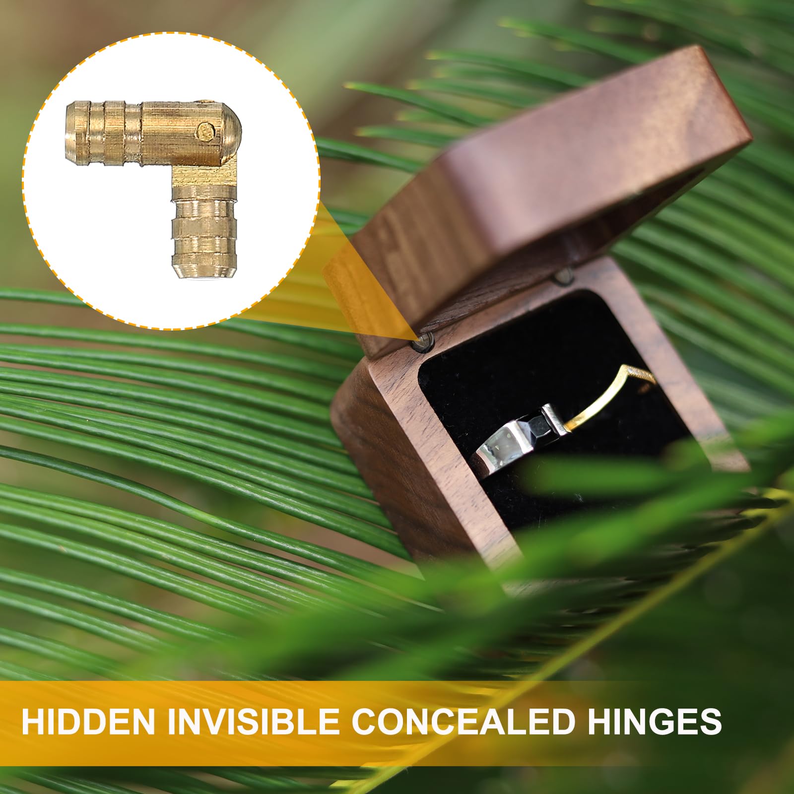 PATIKIL Hidden Brass Barrel Hinges 0.7"x0.16" - Image 4