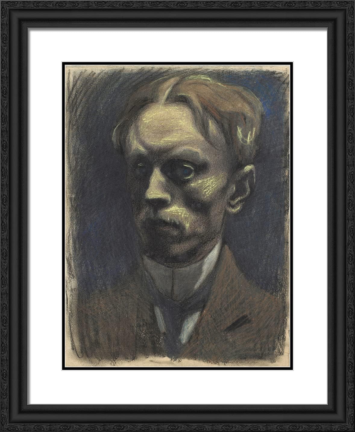ArtDirect Spilliaert, Leon 20x24 Gold Ornate Framed Art Print with Double Matting Titled: Self Portrait VII