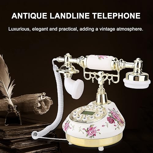 Miniatura 2 de Teléfono antiguo, esfera táctil MS-9101, teléfono vintage de imitación de cerámica, teléfono retro antiguo para uso en casa y oficina