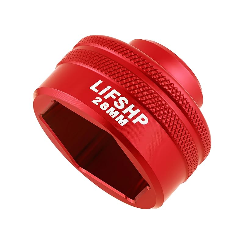 Soquete para Filtro de Óleo de 28 mm LIFSHP com Encaixe de 3/8 pol. em Alumínio Vermelho