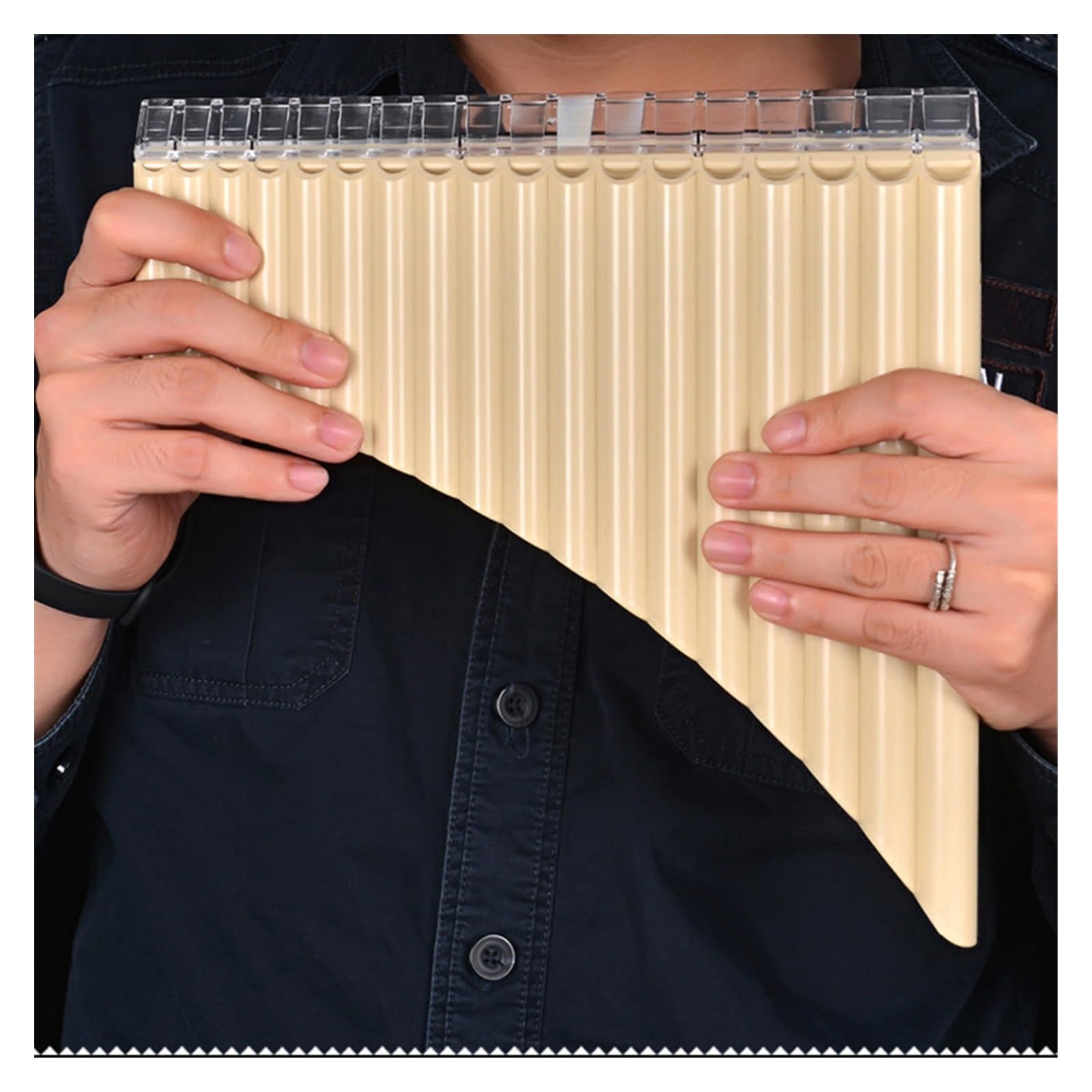 Flauto di Pan 18 Tubi Flauto di Pan C Chiave Flauto di Pan Tubi di Pan con Bocchino Strumento A Fiato per Studenti Principianti Borsa da Trasporto Materiale ABS (Color : White)