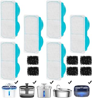 Cat Water Fountain Filter - Odor Removing Replacement with Sponge for Pet Drinking Dispensers | Effective Filtration for Cats Dogs Indoor Homes Apartments Daily Maintenance and Clean Fresh Water