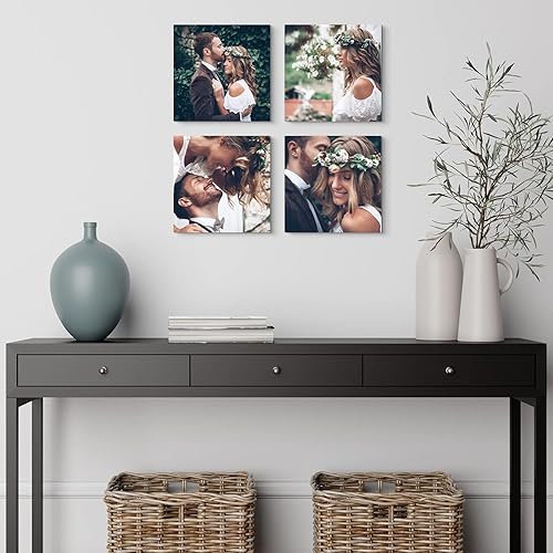 Miniatura 6 de MIXPIX Azulejos fotográficos personalizados para pared, 8 x 8 pulgadas, collage de tablero de fotos personalizado, alternativa a impresión en