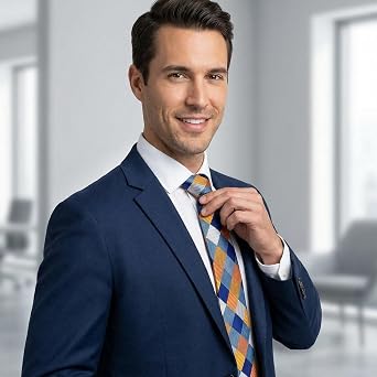 S&W SHLAX&WING Ties for Men Multicolored Checked