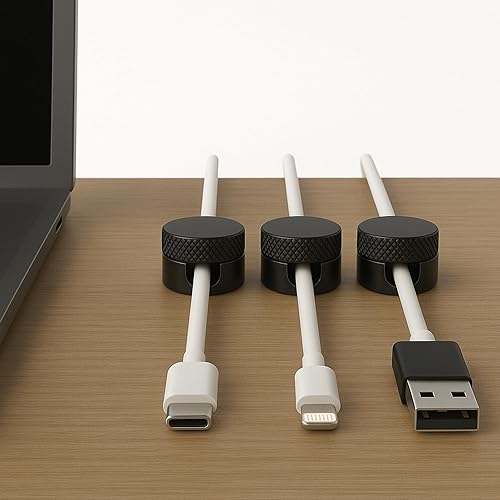 Miniatura 2 de 3 soportes para cables para mesita de noche, organizador de cables de computadora para escritorio, organizador de cables de electrodomésticos, clip