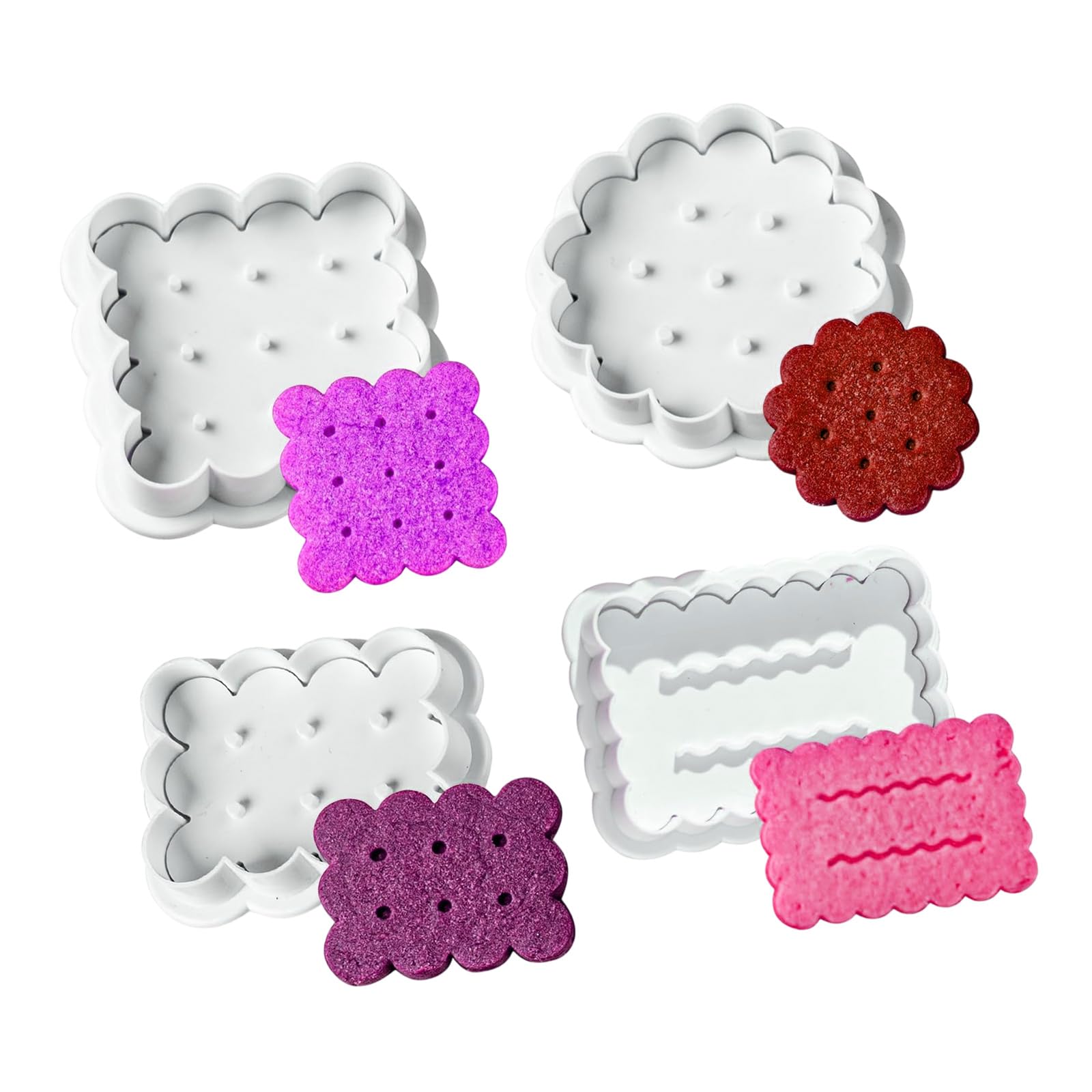 ZBIianxer 4Pcs Sturdy Biscuits Stamps Decorative Cookie Stamp Ideal for Creating Delicate Japanese Styles Dessert Sandwich Cookie Maker