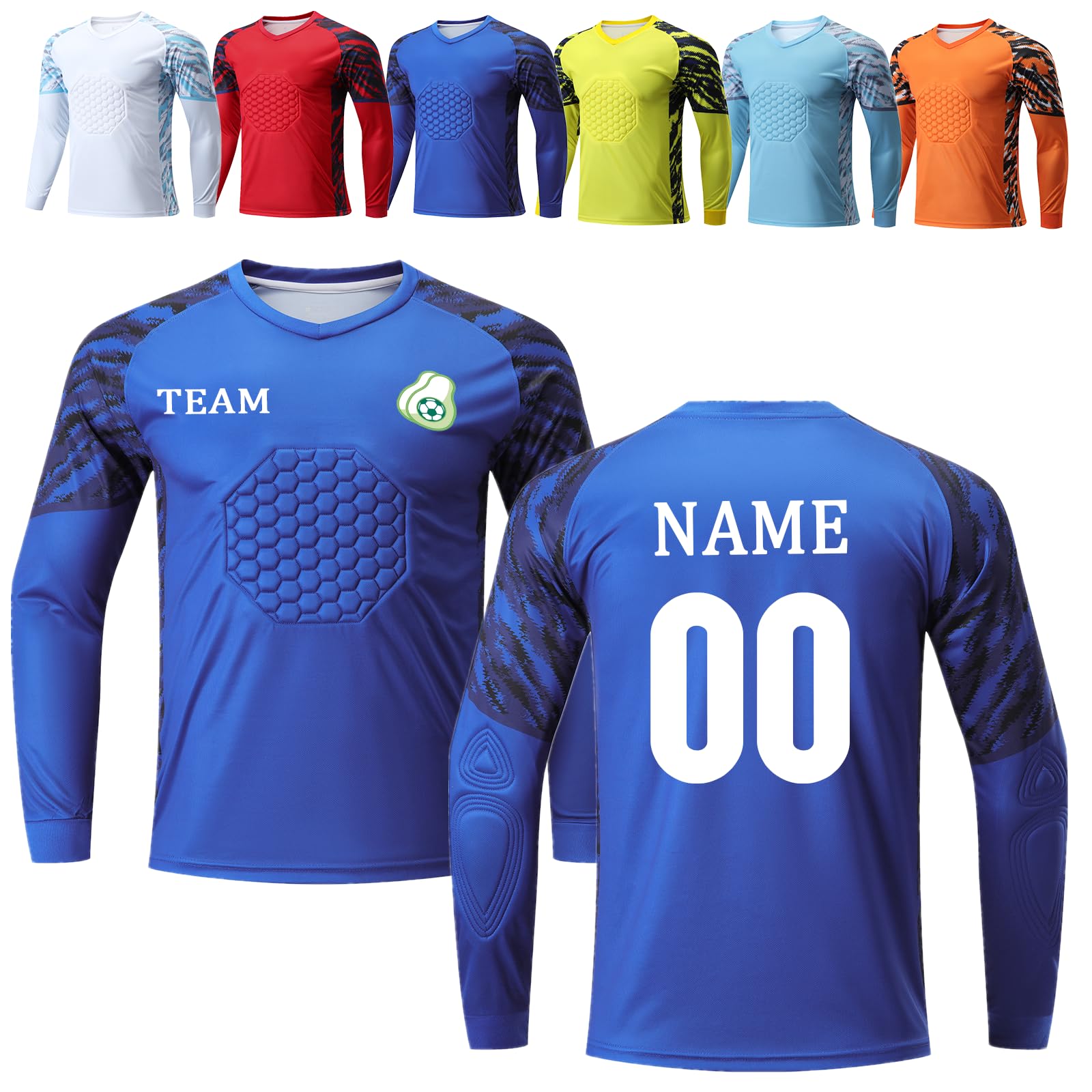Custom Padded Goalie Jersey Soccer Goalie Shirt Personalized Goalkeeper Uniform Goalkeeper Kit for Kids Boys Youth Adults