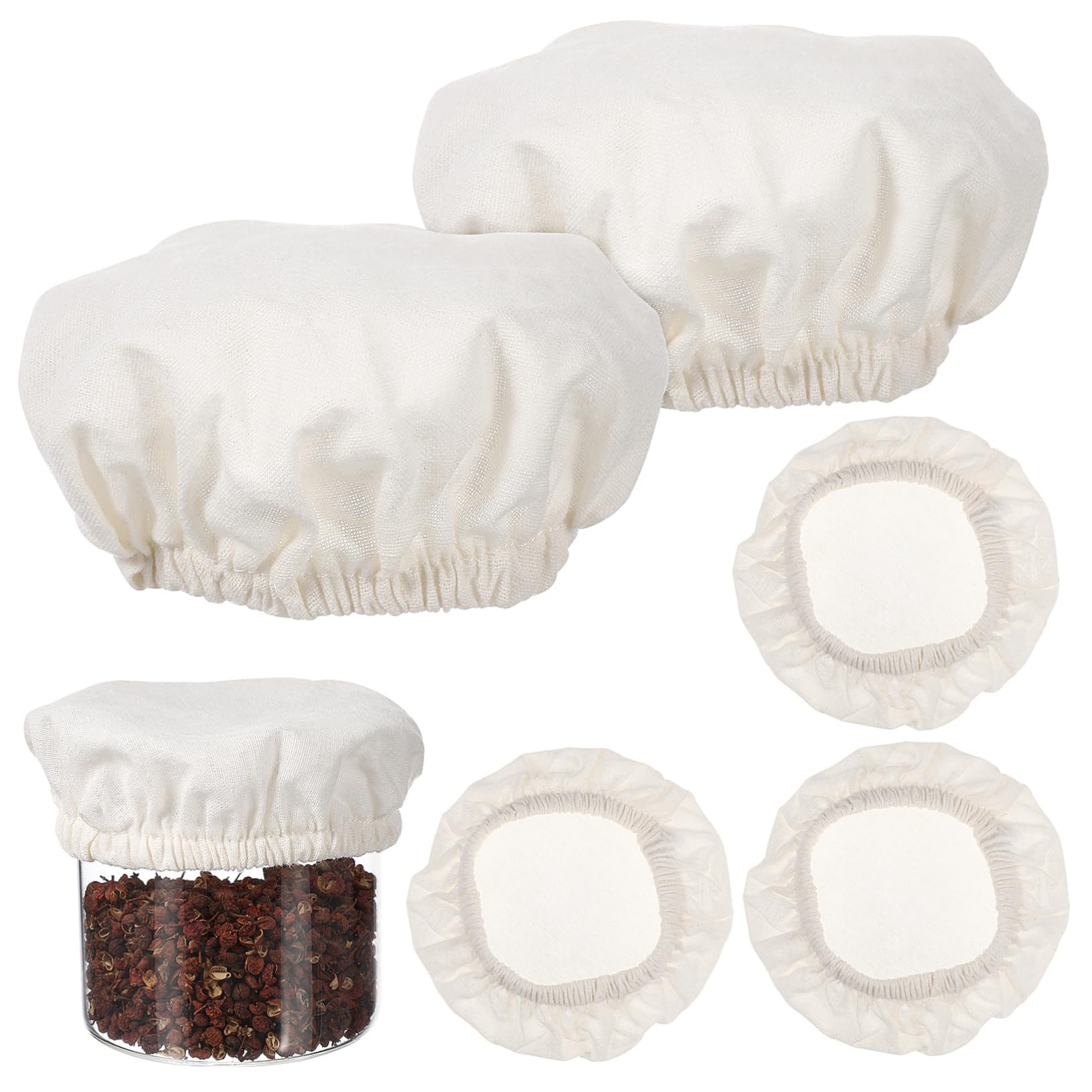 IMIKEYA 5 set di copertura in tessuto per serbatoio, coperchio superiore, ciotola riutilizzabile, coperchi per barattoli per alimenti, barattolo di stoccaggio, 5 pezzi x 5
