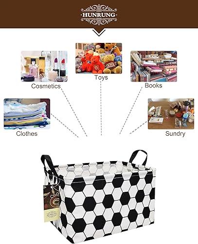Miniatura 213 de HUNRUNG Cesta rectangular de almacenamiento de lona, bonita cesta organizadora de lona para mascotas, juguetes de niños, libros, ropa, perfecta