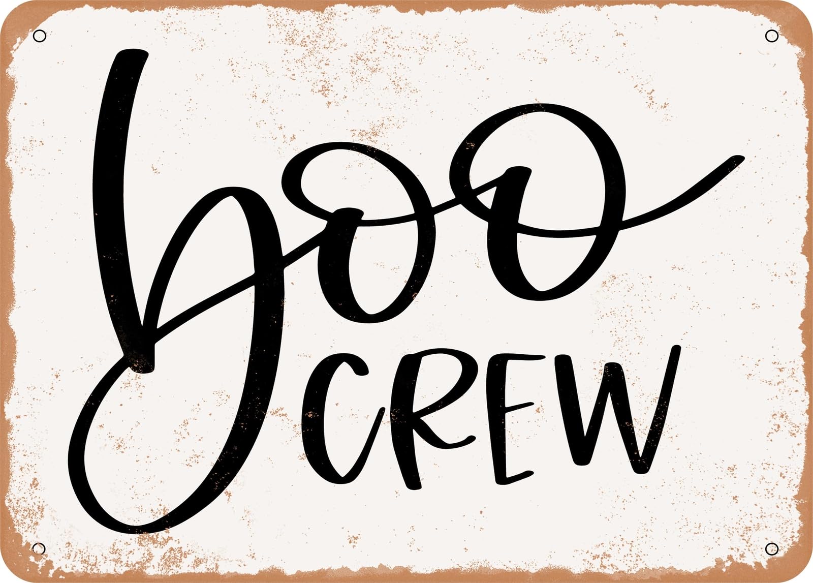 Miaomansenstore Metal Sign - Boo Crew - 3 - Vintage Look Sign Home Decor