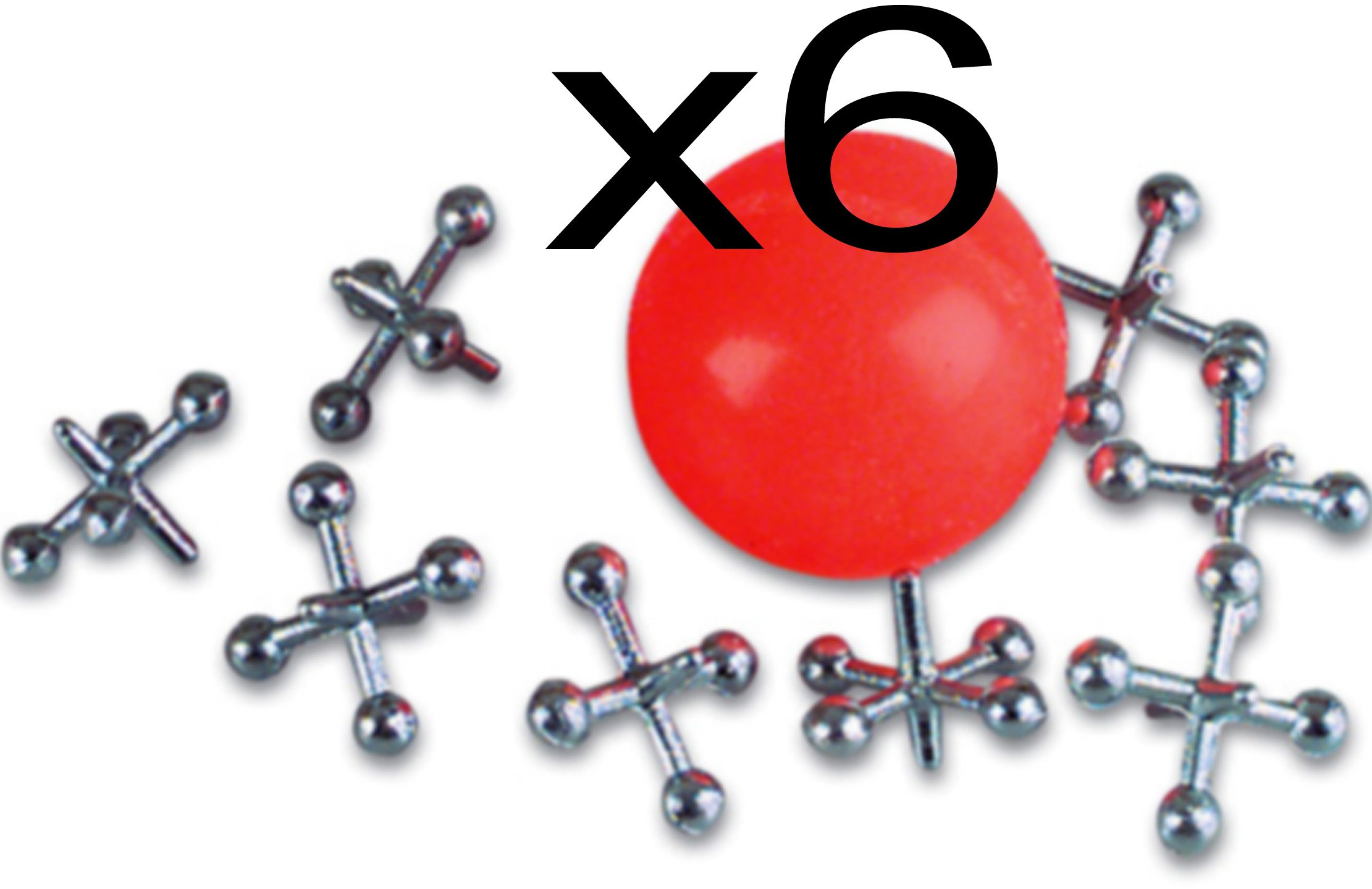 Jacks and Ball -Classic Children's Game- (6 Sets)