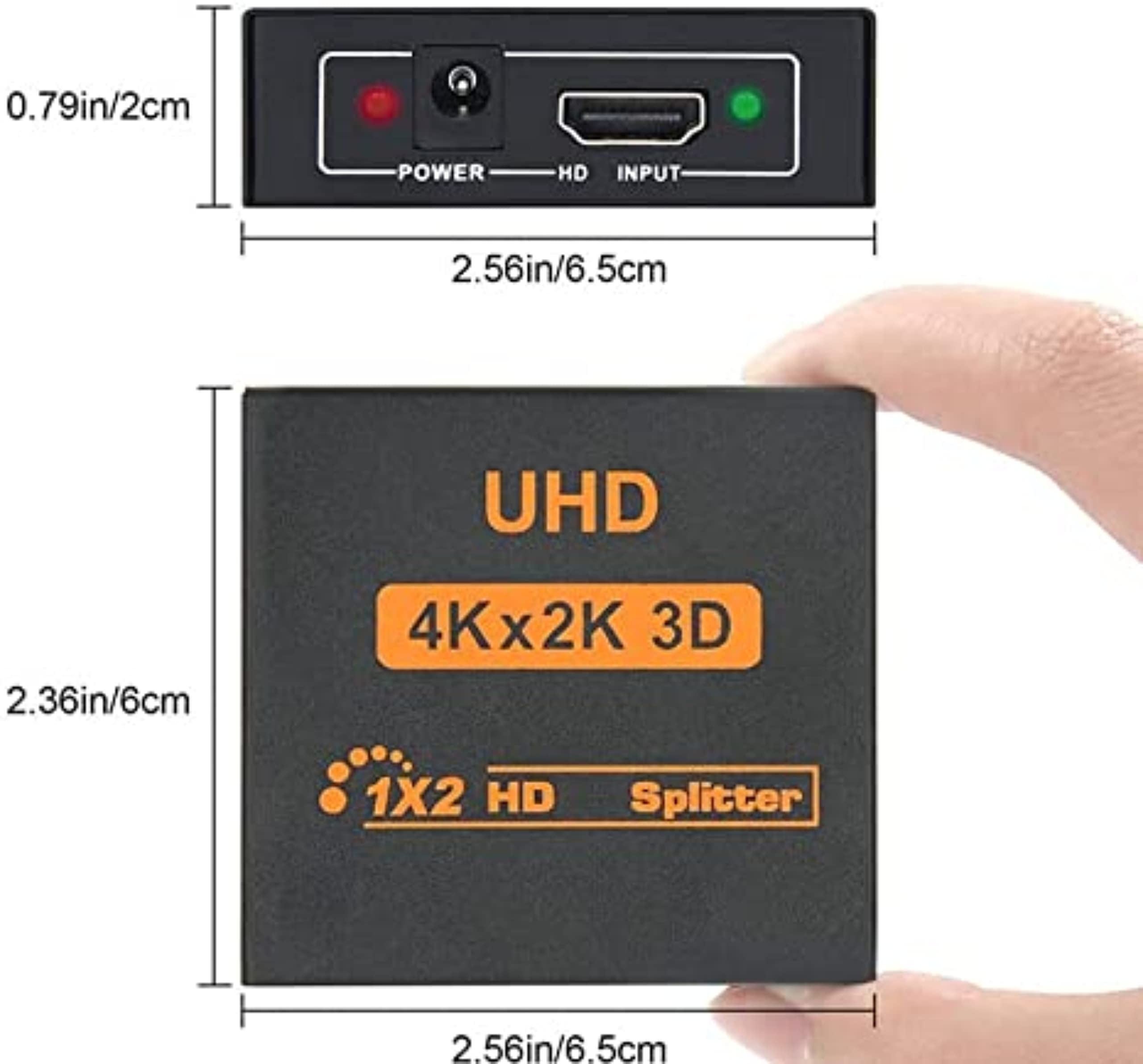 FDBV 4K UHD 3D HDMI Splitter HD 1X2 1080P Switch Split 1 in 2 Out Switcher Repeater