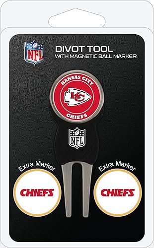 Vista 15 de Team Golf NFL Divot Tool con 3 marcadores de pelota de golf, marcadores son magnéticos extraíbles de doble cara esmaltado