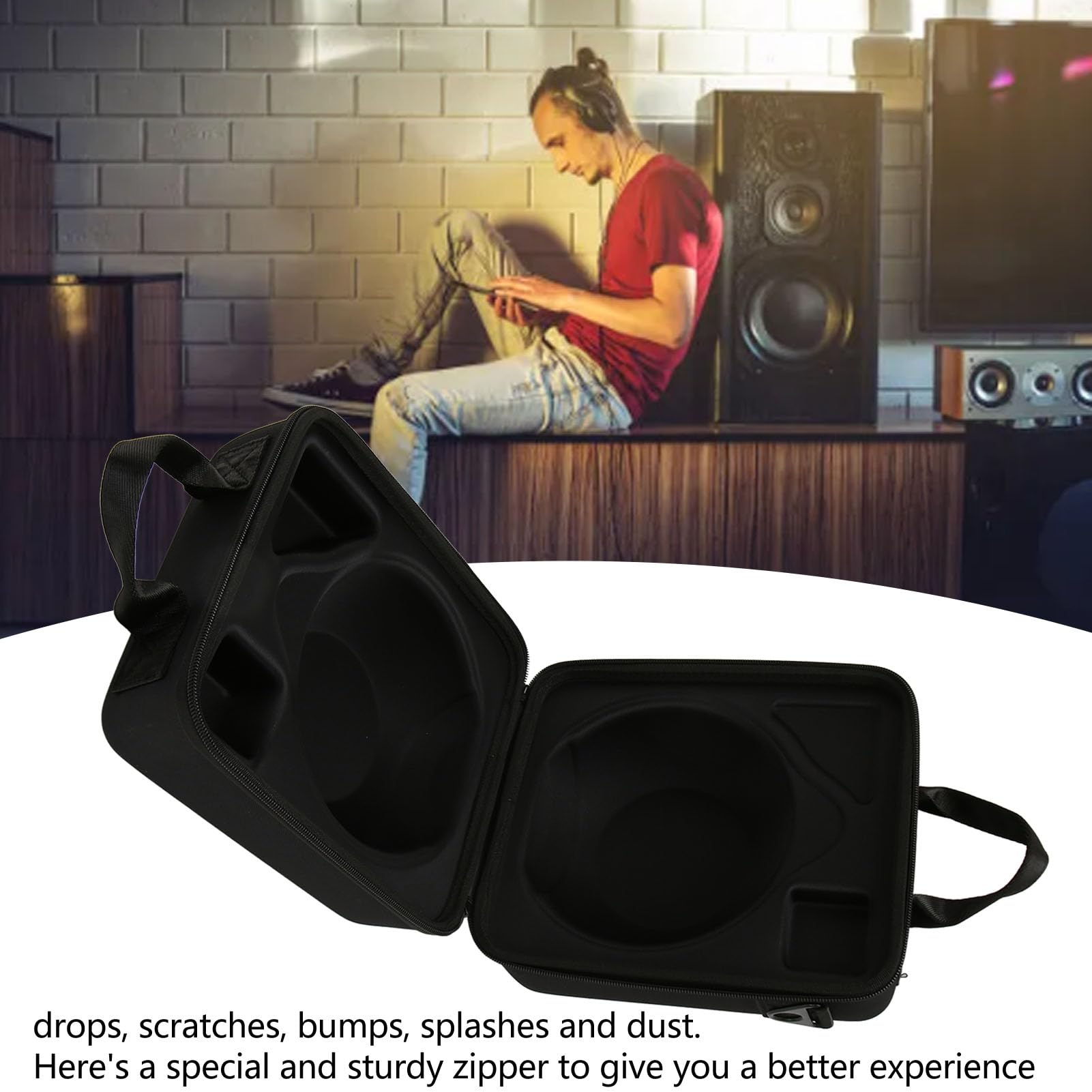 Hard Travel Case Replacement for Mania HiFi Portable Speakers, Water Proof Protective Bluetooth Speaker Hard Travel Case Storage Bag with Strap